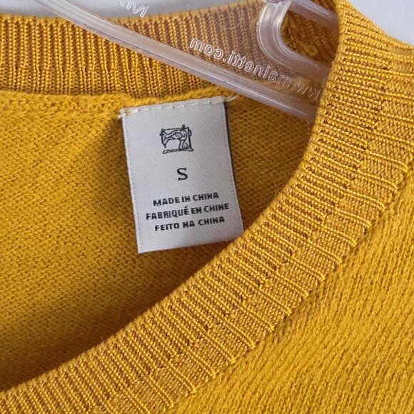 SCOTCH & SODA | Embroidered Sweater Mustard Yellow Cotton Wool Sz S - Picture 8 of 10
